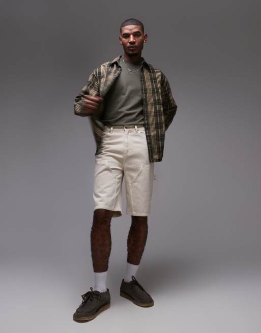 Topman – Szorty typu carpenter w kolorze ecru