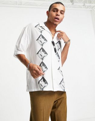 Homme Topman - T-shirt à motif imprimé positionné - Blanc