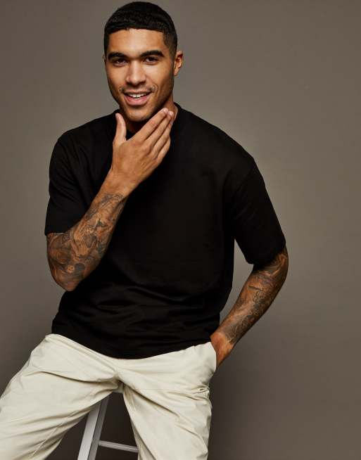 Topman - T-shirt accollata nera