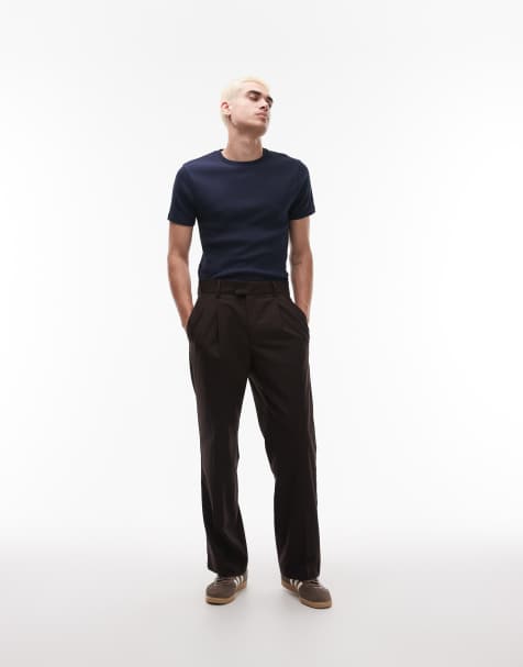 Topman - T-shirt ajusté côtelé - Bleu marine - view 1