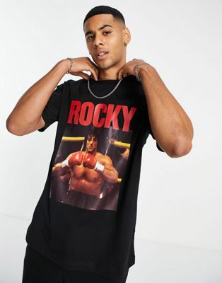 Homme Topman - T-shirt avec motif Rocky - Noir