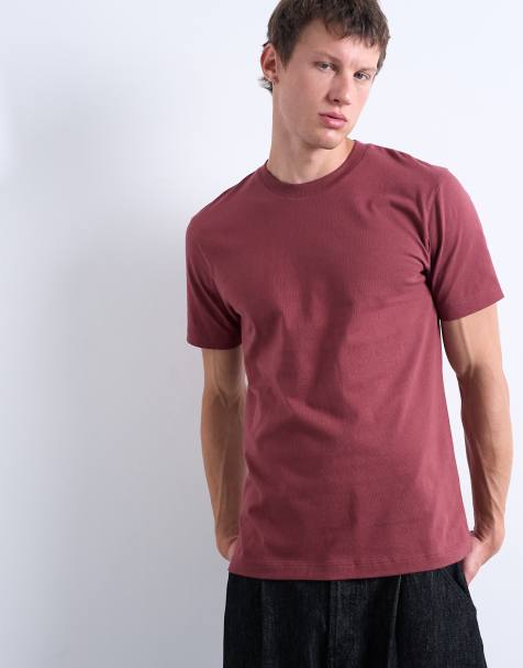 Topman - T-shirt classica bordeaux - view 1