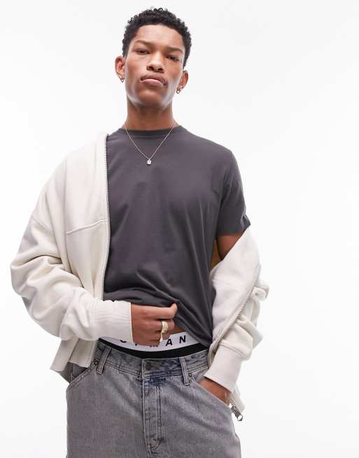 Topman - T-shirt classique - Gris foncé