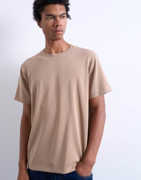 Topman - T-shirt color pietra vestibilità classica mercerizzata - view 1