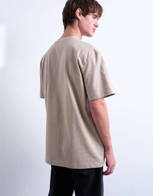 Topman - T-shirt comoda beige , 4 di 5