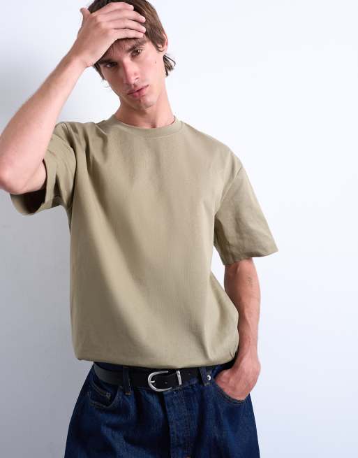 Topman - T-shirt comoda kaki