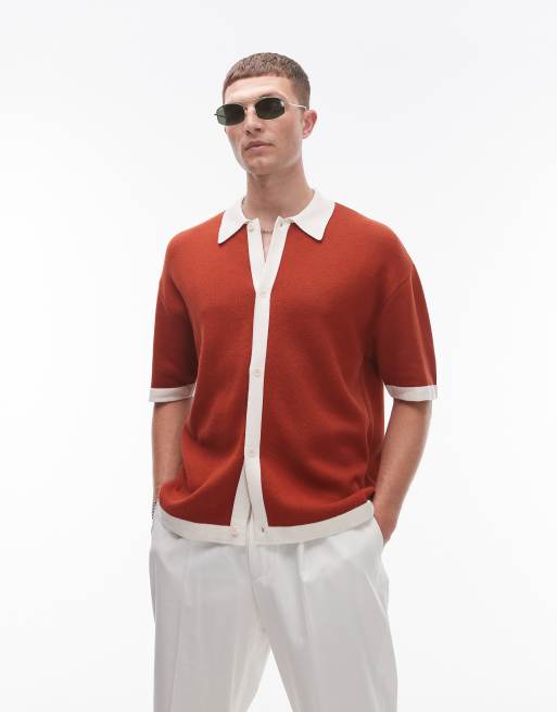 Topman - T-shirt con bottoni e dettagli a contrasto