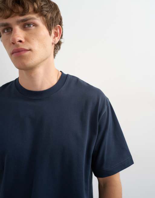 Topman - T-shirt corta comoda blu navy, 5 di 5