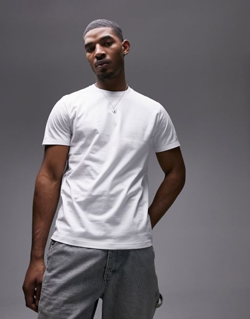 Topman - T-shirt coupe classique - Blanc