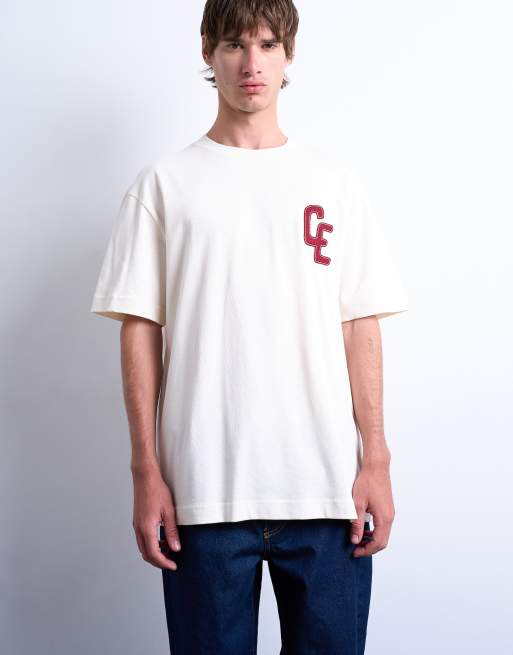 Topman - T-shirt décontracté à appliqué et imprimé Château Ermont au dos - Écru, 2 de 5