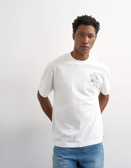 Topman - T-shirt décontracté avec broderie sur le devant et au dos - Écru, 5 de 5