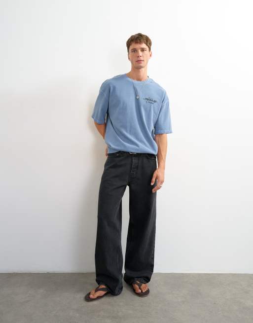 Topman - T-shirt décontracté avec imprimé Social Club devant et dos - Bleu, 2 de 5