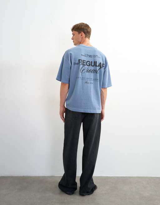 Topman - T-shirt décontracté avec imprimé Social Club devant et dos - Bleu, 3 de 5