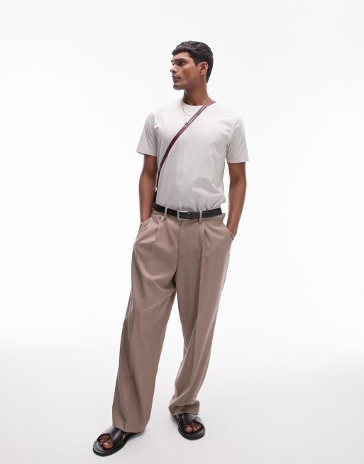 Topman – T-Shirt in Ecru in regulärer Passform