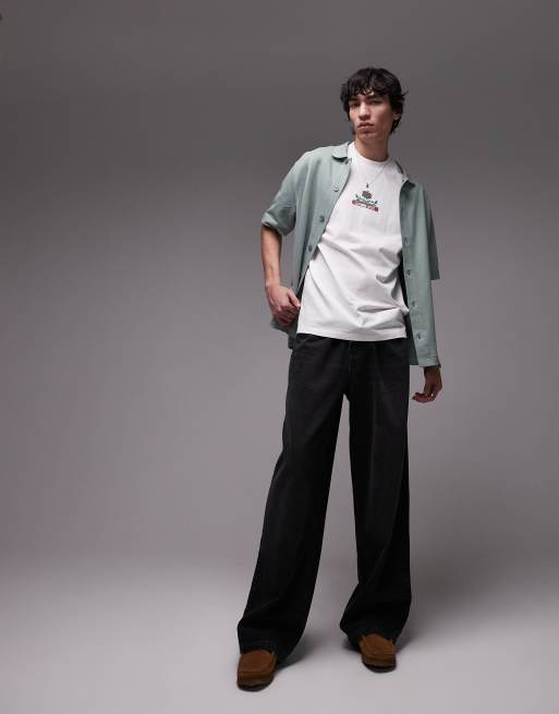 Topman – T-Shirt in Ecru mit Rosen-Print auf Vorder- und Rückseite, 3 von 4