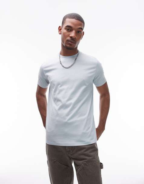 Topman – T-Shirt in Hellblau in regulärer Passform - view 1