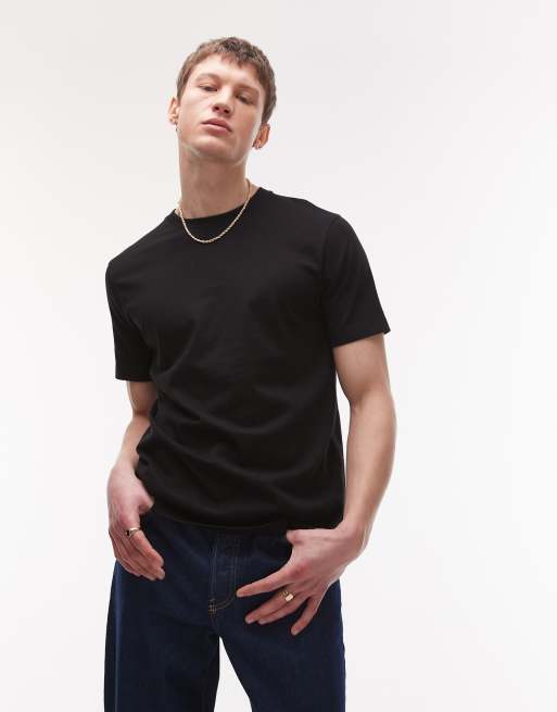Topman – T-Shirt in Schwarz in regulärer Passform