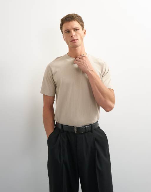 Topman – T-Shirt in Stein mit klassischem Schnitt, 3 von 7