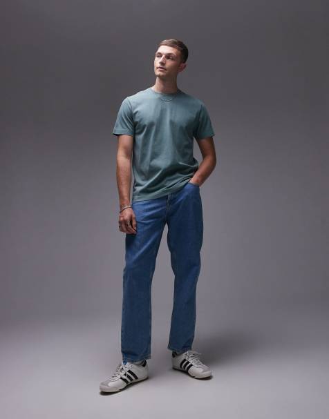 Topman – T-Shirt in verwaschenem Grün in regulärer Passform - view 1