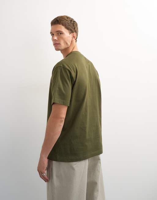 Topman - T-shirt kaki vestibilità comoda, 3 di 7