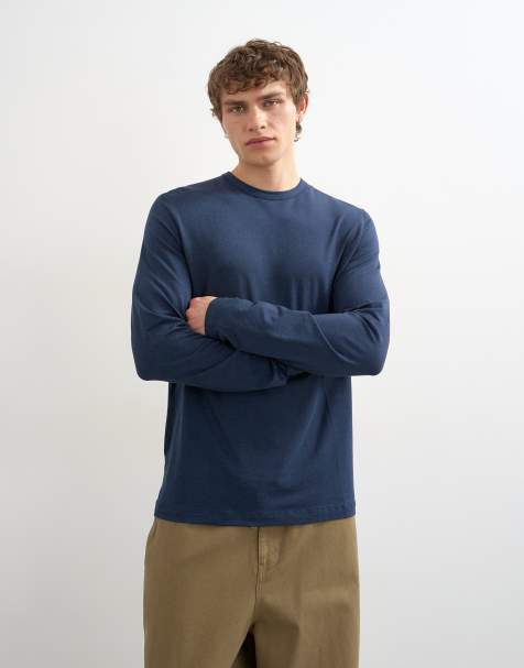 Topman - T-shirt léger à manches longues - Bleu marine - view 1