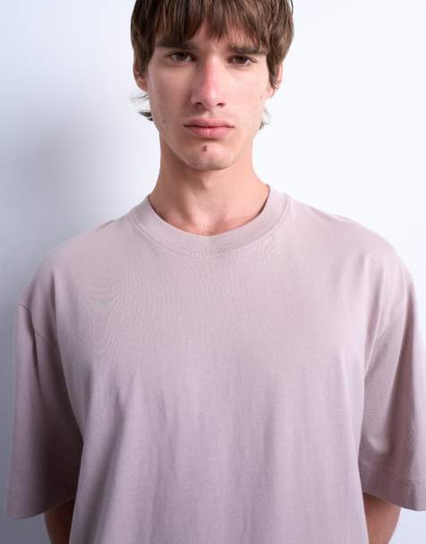Topman - T-shirt met cropped pasvorm in nertsbruin - view 1
