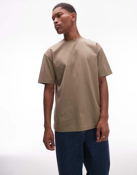 Topman - T-shirt met oversized pasvorm in kaki - view 1