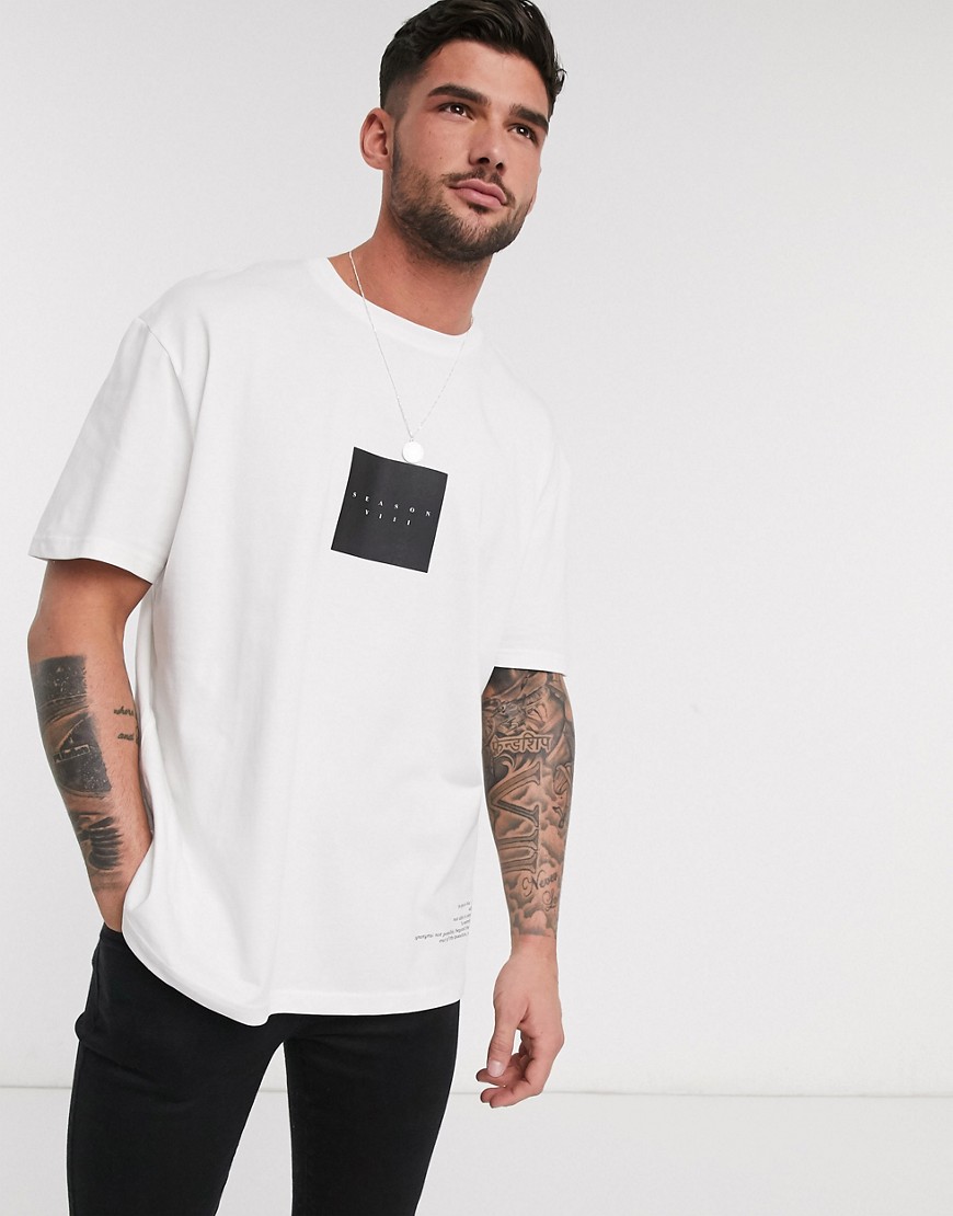 Topman - T-shirt met print op de achterkant in wit