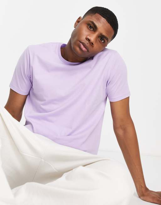 Topman – T-Shirt mit klassischem Schnitt in Flieder - LILAC