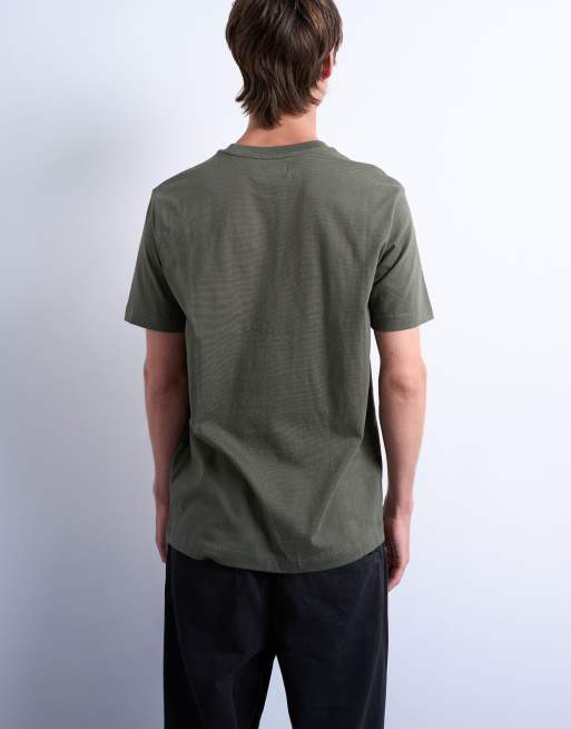 Topman – T-Shirt mit klassischer Passform in Khaki, 2 von 5