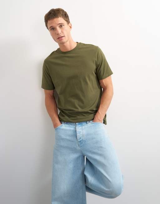 Topman – T-Shirt mit klassischer Passform in Khaki, 3 von 7