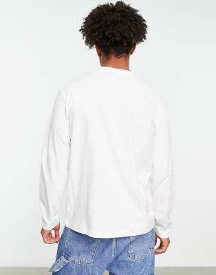 T-shirt Manches Longues Homme Topman – Blanc – Taille XXS – Coupe Regular
