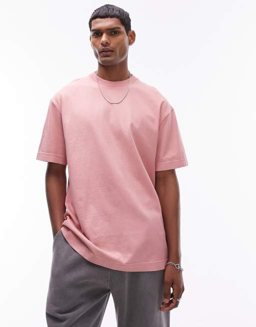 Topman - T-shirt oversize color rosa slavato