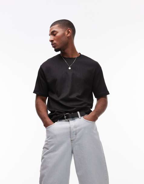 Topman - T-shirt oversize enduit - Noir - view 1