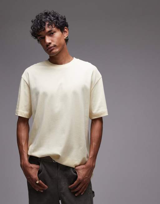 Topman - T-shirt oversize giallo latticello