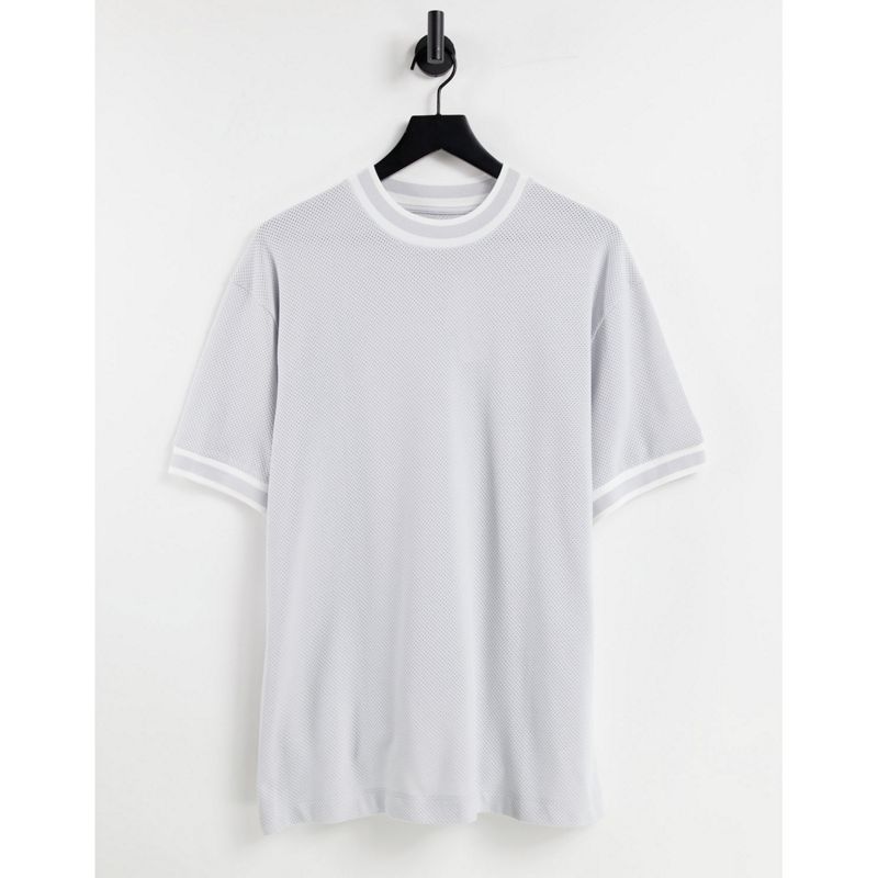 Novità Uomo Topman - T-shirt oversize grigia con profili a contrasto 