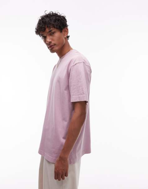 Topman - T-shirt oversize - Lilas délavé - view 1