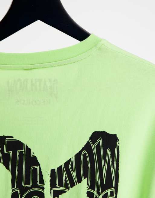 Topman - T-shirt oversize verde con stampa "Death Row 91" sul davanti e sul retro, 3 di 4
