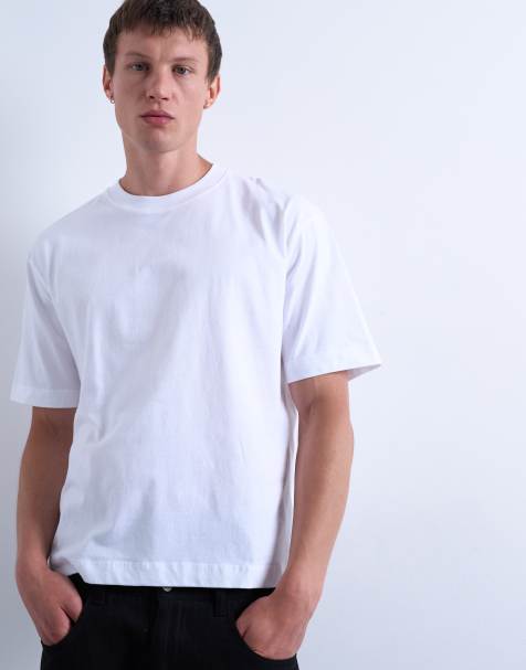 Topman - T-shirt raccourci - Blanc - view 1
