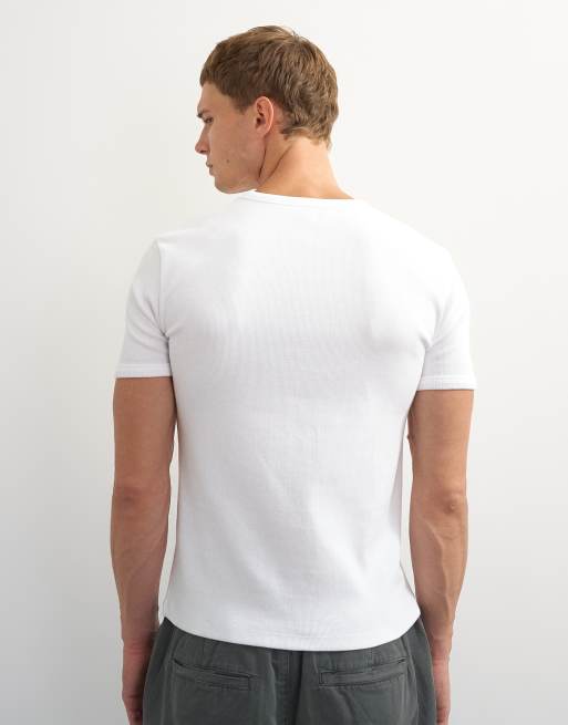 Topman t-shirt slim fit a coste bianca, 5 di 7
