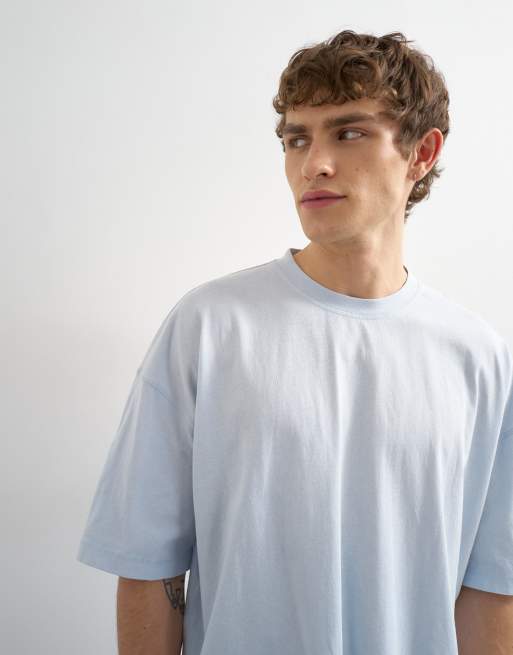 Topman - T-shirt squadrata blu slavato, 4 di 5