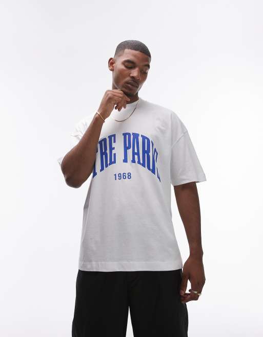 Topman - T-shirt super oversize bianca con stampa “Etre Paris”