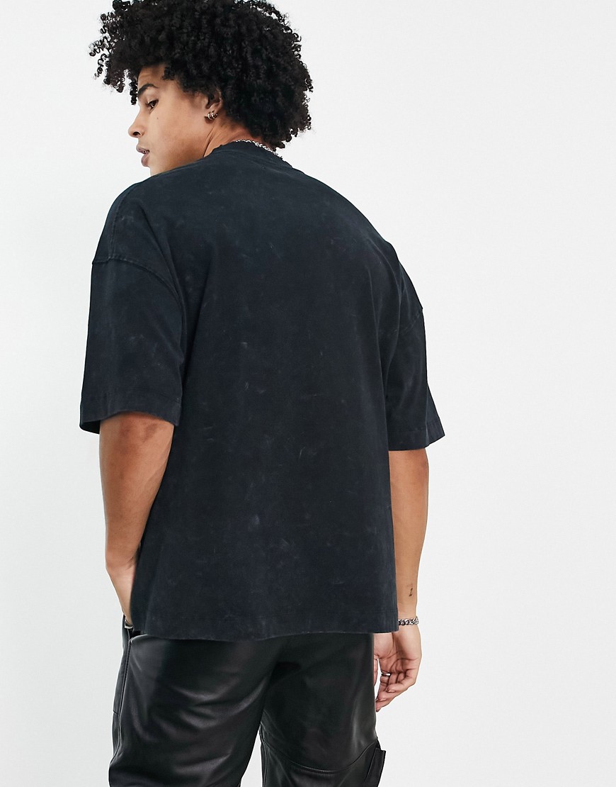 T-shirt super oversize nera con croce e scrittaMetallica-Nero - Topman T-shirt donna  - immagine2