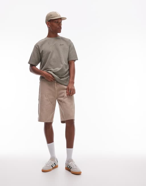 Topman - T-shirt taglio comodo kaki in seersucker con ricamo "Promises", 3 di 4