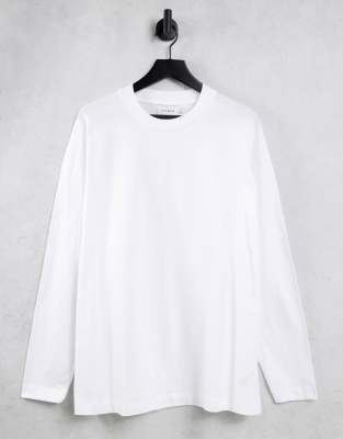 Topman long sleeve extreme oversized t-shirt in white - ASOS Price Checker