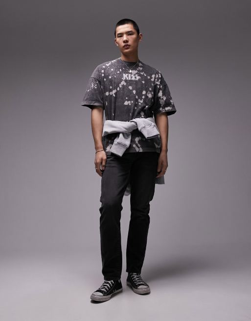 Topman - T-shirt ultra oversize avec imprimé groupe Kiss - Noir délavé, 2 de 4