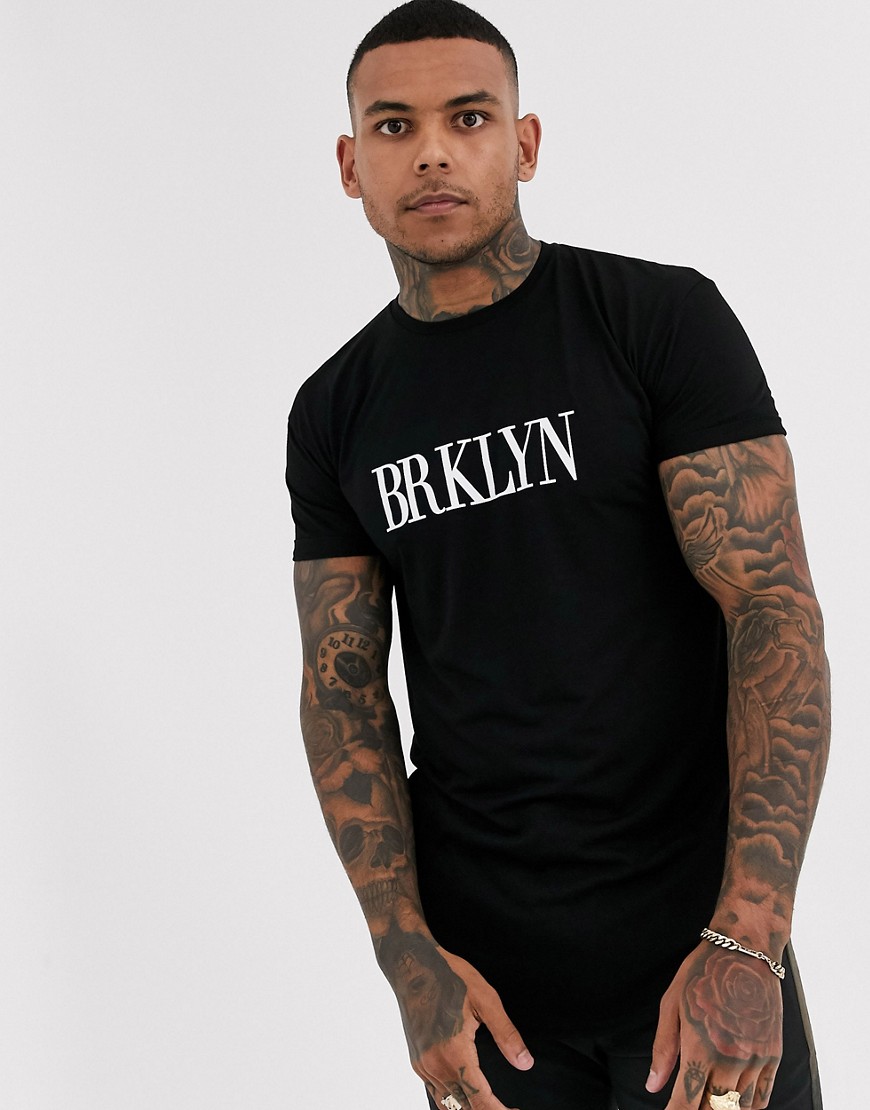 Topman t-shirt with brooklyn logo in black
