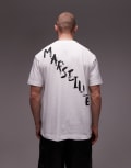 [Topman] Topman t-shirt with front and back Marseille print in white L WHITE