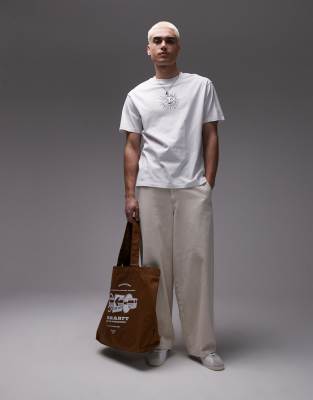 Topman T-shirt With Front And Back Vino De Naturale Raised Print In White
