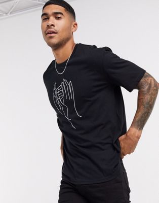Topman t-shirt with hand sketch in black | ASOS